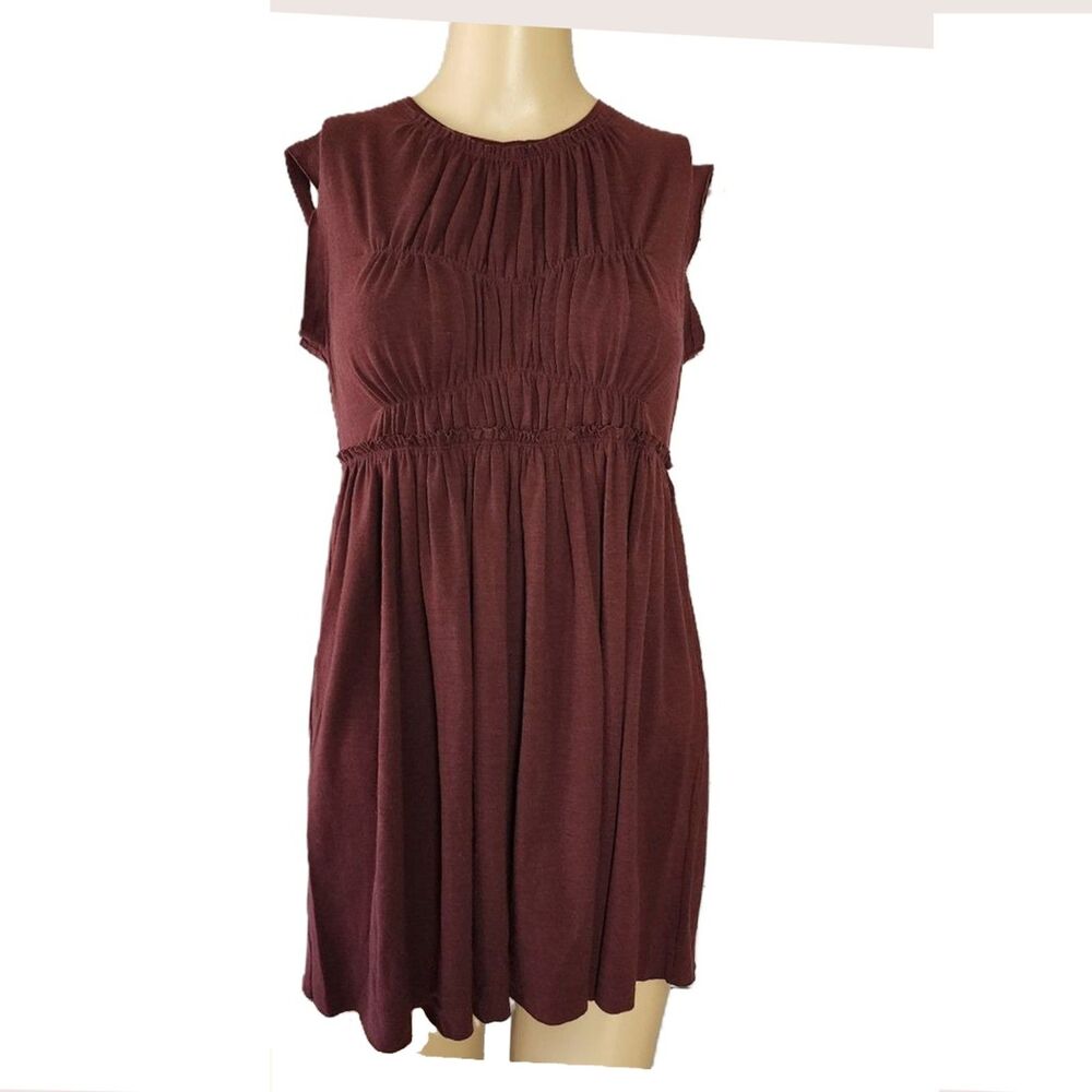 Susana Monaco Sleeveless Babydoll Tank Top – Shiraz Burgundy – Medium